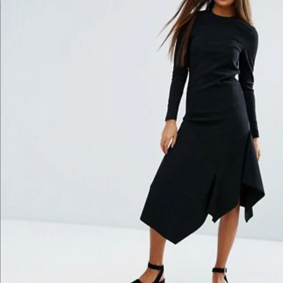 long sleeve green ribbed dress Intuitions Long Sleeve Ribbed Knit Dress Green